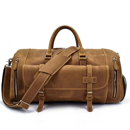 The Bard Leder Weekender Duffle Bag Elegante Reisetasche