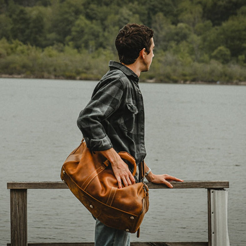 Dagny Weekender Große Reisetasche aus Leder für Flüge