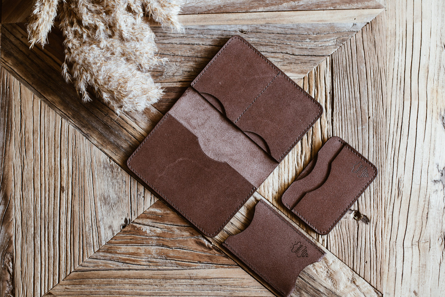 Skórzane etui na karty - cardholder - ciemny brąz - Stark Leder